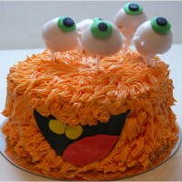 Halloween Orange Monster Cake